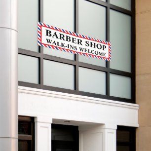 Banderoles Enseigne de salon de coiffure pour hommes accueill