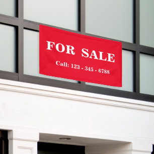 BANDEROLES ENSEIGNE IMMOBILIÈRE DE VENTE À GRANDES LETTRES GR