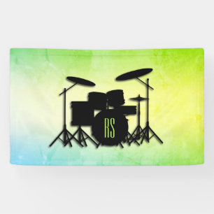 Banderoles Ensemble de tambour monogramme vert