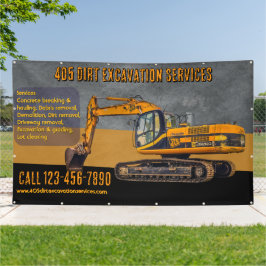 Banderoles Entrepreneur de services d'excavation de pelle rét