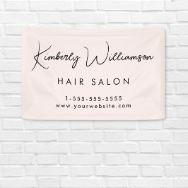 Banderoles Entreprise Chic Signature Script rose promotionnel