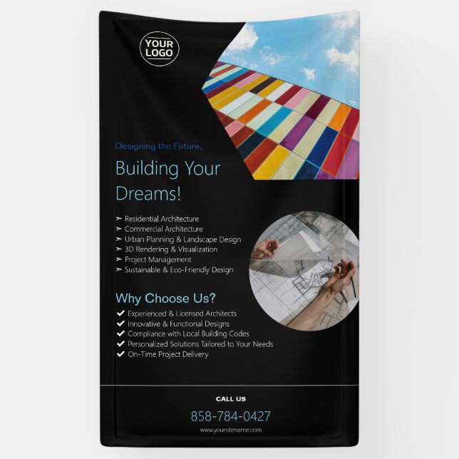 Banderoles Entreprise d'architecture sur mesure (Vertical)