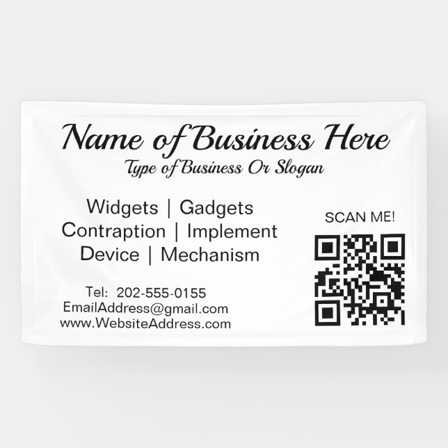 Banderoles Entreprise de code QR personnalisé (Horizontal)