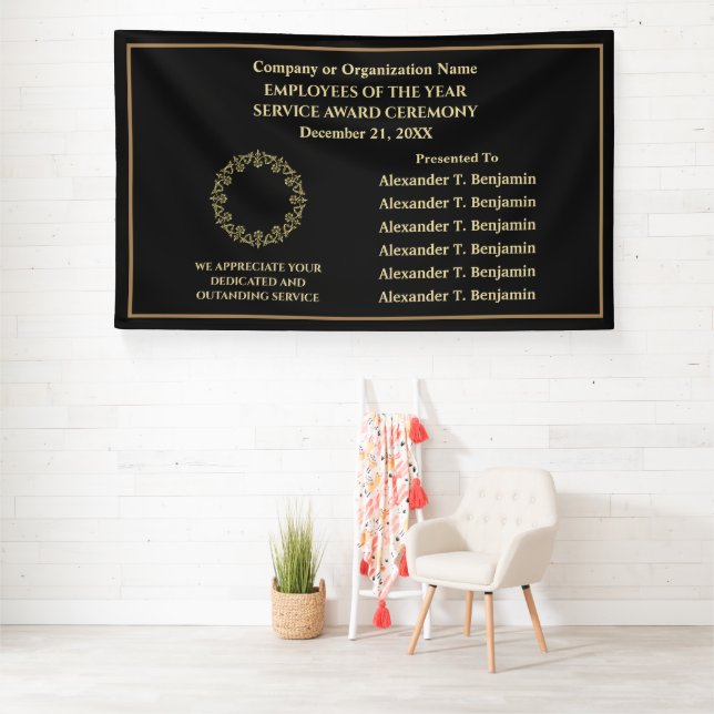 Banderoles Entreprise Gold Black Employés Awards (Insitu)