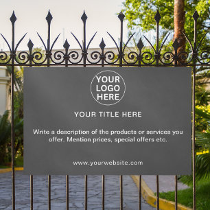 Banderoles Entreprise Grey Logo Texte Publicité professionnel