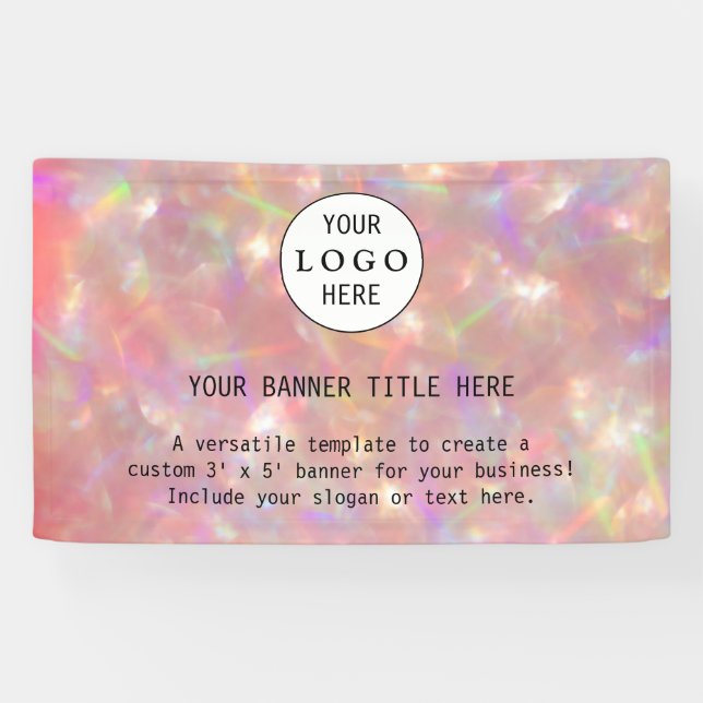 Banderoles Entreprise moderne Feminine Blush Rose Custom Logo (Horizontal)
