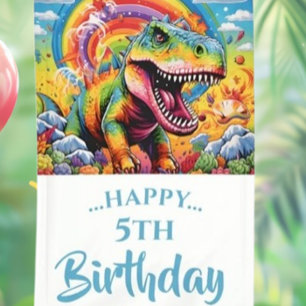Banderoles Epic Rainbow Dinosaur fête d'anniversaire