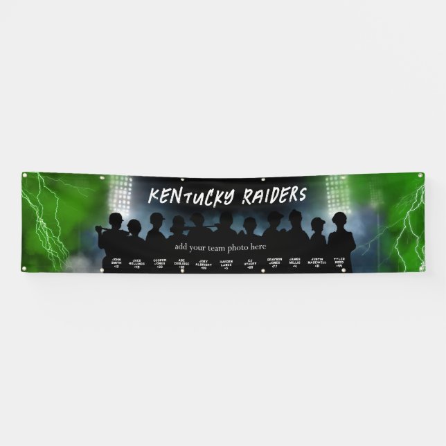 Banderoles Équipe sportive du softball de baseball vert Dugou (Horizontal)