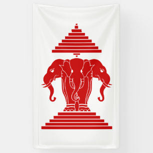 Banderoles Erawan: Trois éléphants en tête Lao / Drapeau Laos