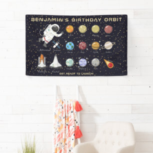 Banderoles Espace Astronaut Nom personnalisé Typographie Cool