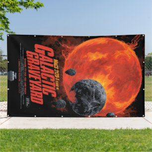 Banderoles Espace cimetière crâne Halloween Galaxie des horre