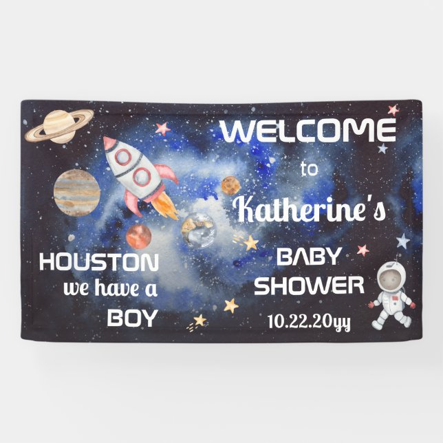 Banderoles Espace extra-atmosphérique Houston Nous avons un B (Horizontal)