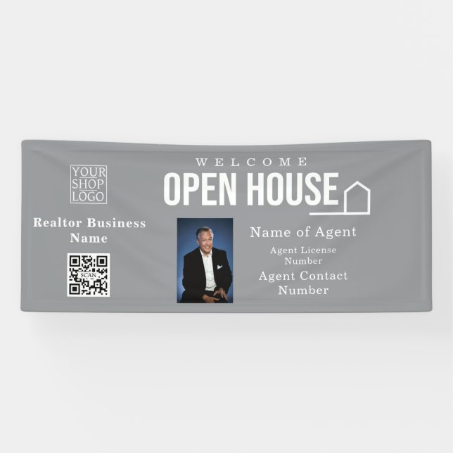 Banderoles Estate Open House Logo Photo Grey (Horizontal)