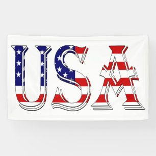 Banderoles États-Unis superposés sur le drapeau américain