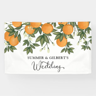 Banderoles Été Botanique Orange Citrus Mariage Bienvenue