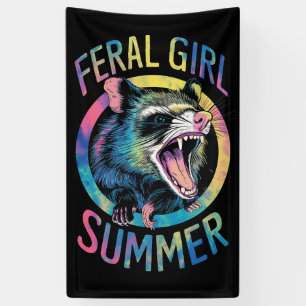 Banderoles Été de fille sauvage Opossum Tie Dye Raton laveur