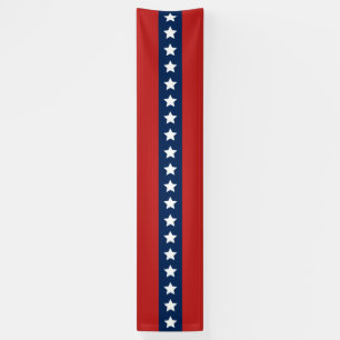 Banderoles Étoiles blanches patriotiques et rayures bleues et