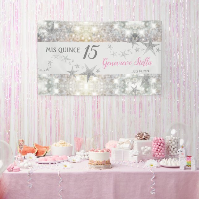 Banderoles Étoiles d'argent chic Quinceanera (Fête)