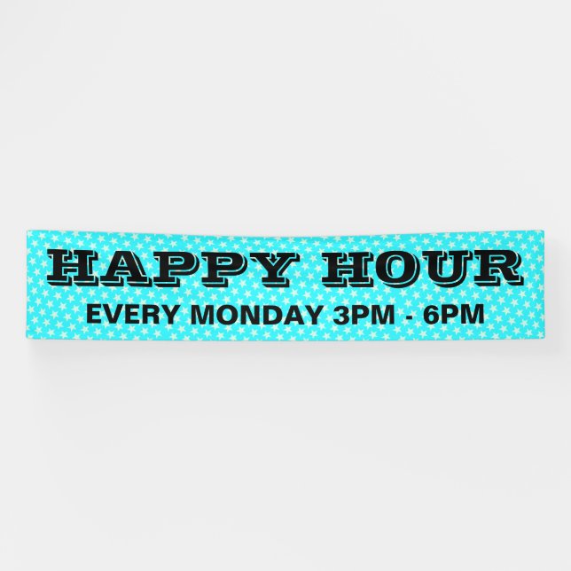 Banderoles Étoiles motif blanc transparent + votre arrière -  (Horizontal)