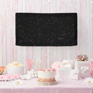 Banderoles Étoiles scintillantes colorées dans un design noir