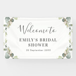 Banderoles eucalyptus verdure fleurie douche nuptiale bienven