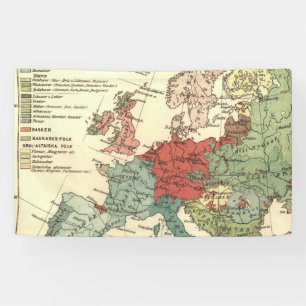 Banderoles Europe Carte Pays Antique Mondiale
