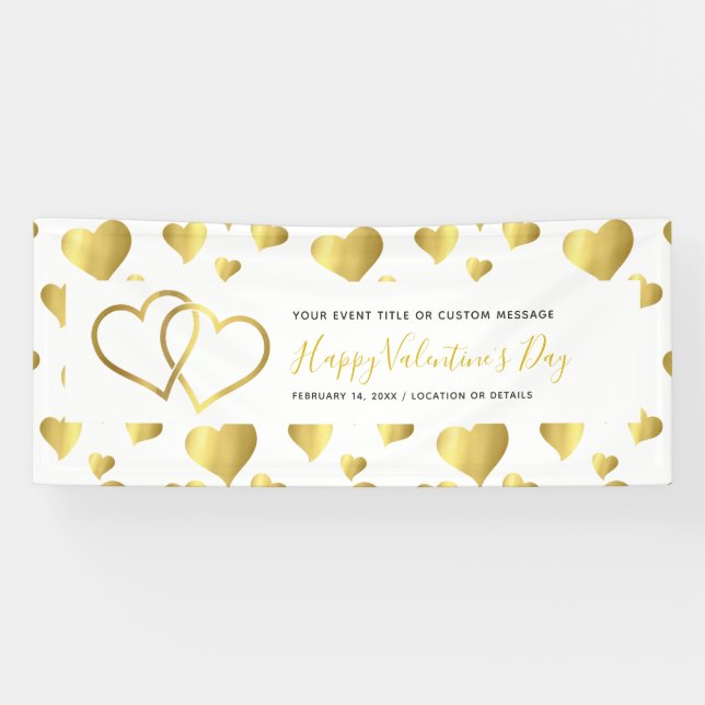 BANDEROLES ÉVÉNEMENT HEUREUSE SAINTE-VALENTIN GOLD HEARNER (Horizontal)