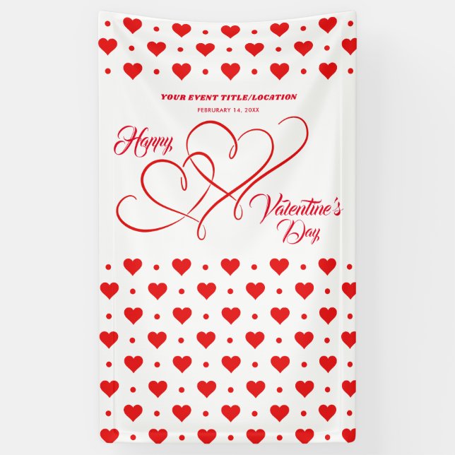 BANDEROLES ÉVÉNEMENT HEUREUSE SAINTE-VALENTIN RED HEARTS BANN (Vertical)