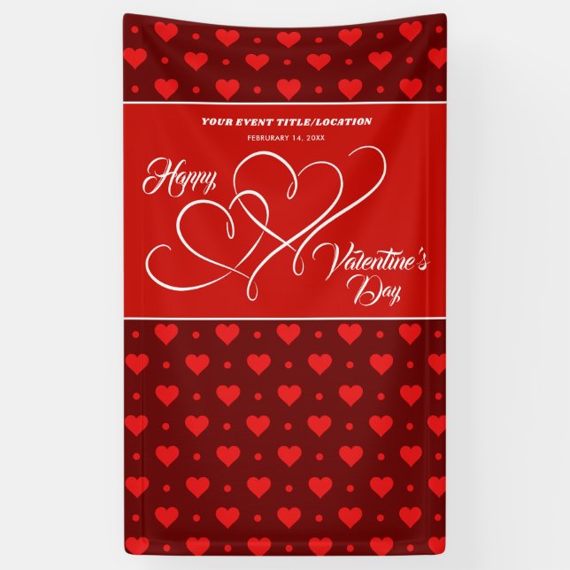 BANDEROLES ÉVÉNEMENT HEUREUSE SAINTE-VALENTIN RED HEARTS BANN (Vertical)