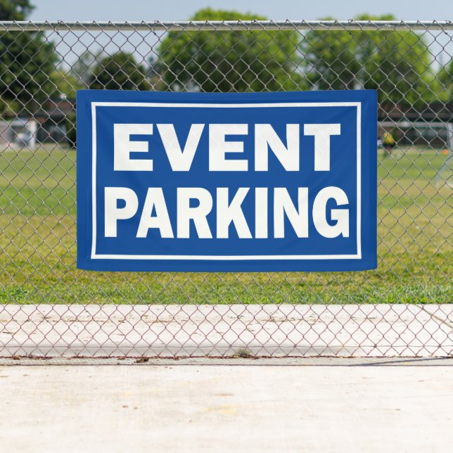 Banderoles Événement Parking bleu ou couleur arrière - plan (En situation)