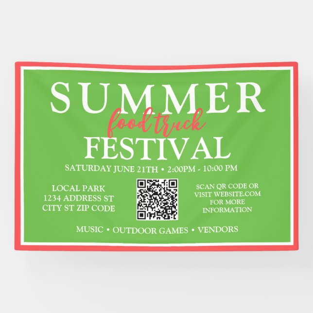 Banderoles Événement sur mesure Summer Food Truck Festival (Horizontal)