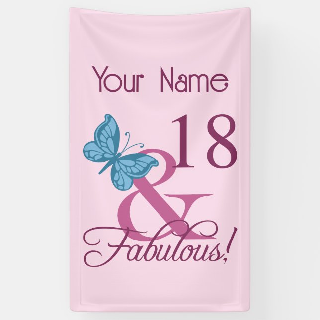 Banderoles Fabuleux 18e anniversaire (Vertical)