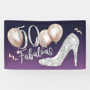 Banderoles Fabuleux 50 Elégante Purple Girl 50e Anniversaire