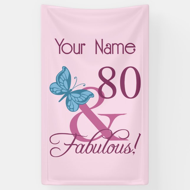 Banderoles Fabuleux 80e anniversaire (Vertical)