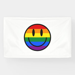 Banderoles Face souriante arc-en-ciel