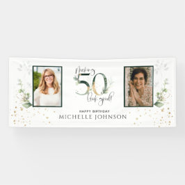 Banderoles Faire 50 look Bon Vert Gold photo Anniversaire