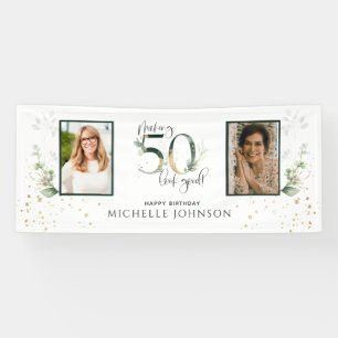 Banderoles Faire 50 look Bon Vert Gold photo Anniversaire