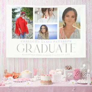 Banderoles Faire-part de graduation multi-photo de script sim