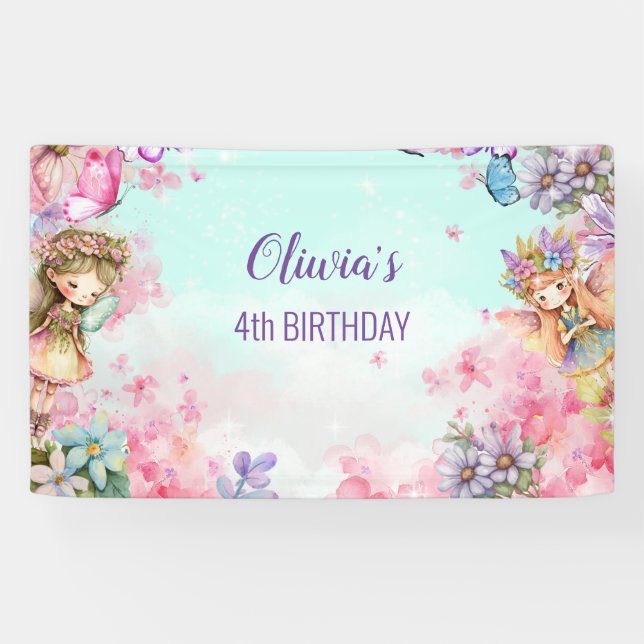 Banderoles Fairy Birthday Princess Fairy Birthday Banner (Horizontal)