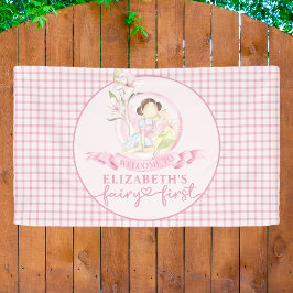 Banderoles Fairy First Girl's 1st Birthday Party Custom Vinyl