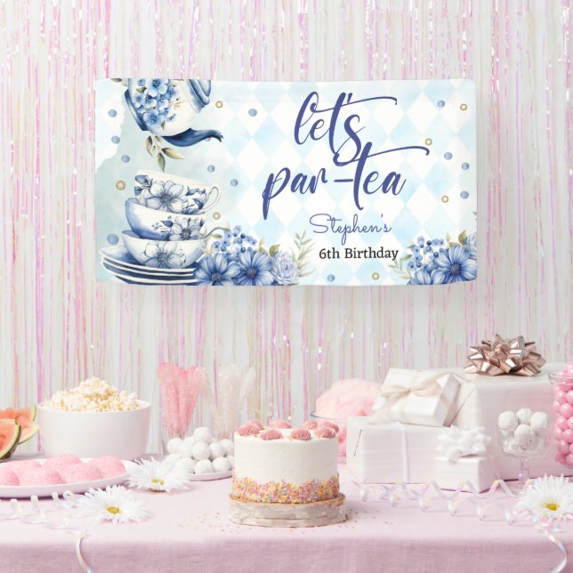 Banderoles Faisons un anniversaire à thé pour les enfants (Fête)