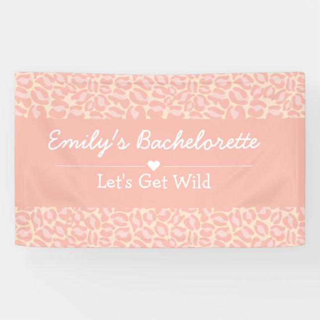Banderoles Faisons une fête de Bachelorette rose Cheetah Fun  (Horizontal)