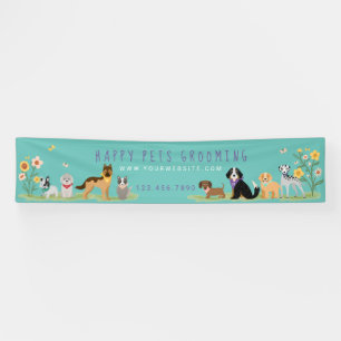 Banderoles Famille d'animaux de compagnie sympathiques, soins