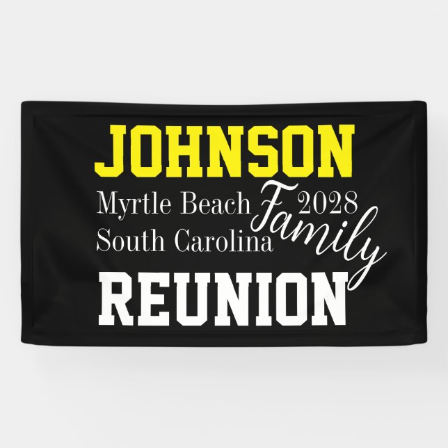 Banderoles Famille Réunion Typographie moderne Parti (Horizontal)
