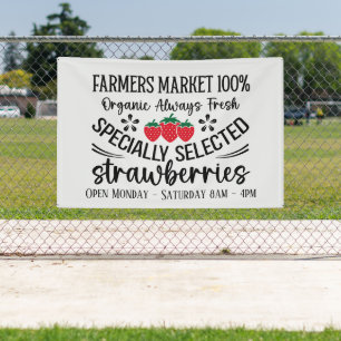 Banderoles Farmers fraises de marché ajouter jours fois vende