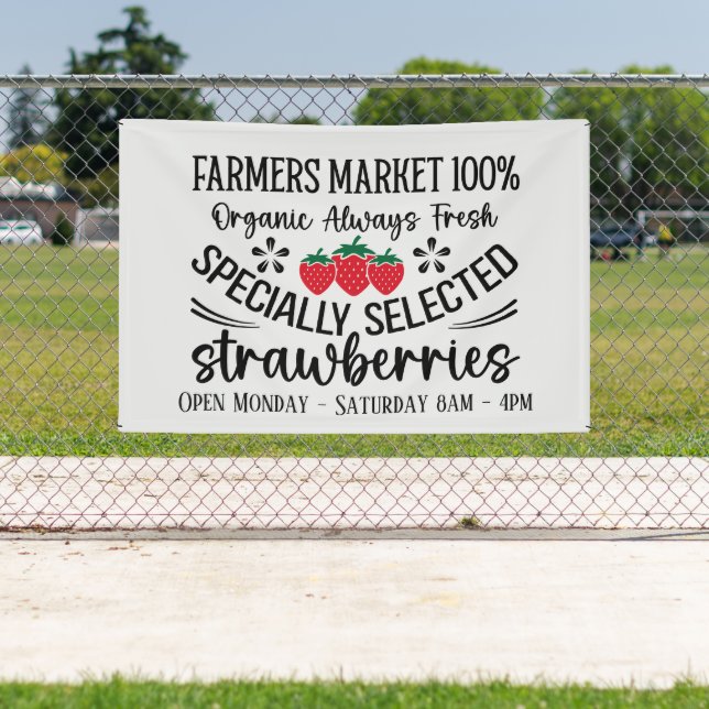 Banderoles Farmers fraises de marché ajouter jours fois vende (Insitu)