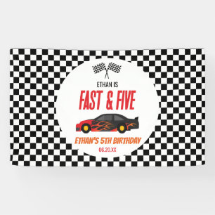 Banderoles Fast & Five Red Flame Race Car 5e fête d'anniversa