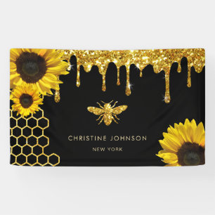 Banderoles fausse parties scintillant abeille et tournesol