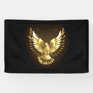 Banderoles Faux Gold Foil Peace Dove en noir