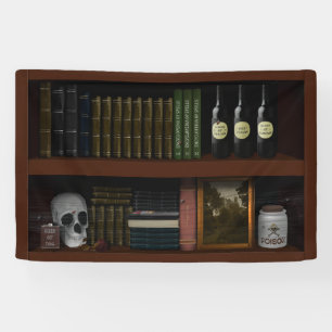 Banderoles Faux Librairie Haunted House Witch Den Halloween